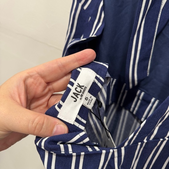 Jack by BB Dakota All The Way Up Striped Halter Wide Leg Jumpsuit Open Back 6 - Picture 7 of 9